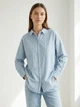 Рубашка хлопковая оверсайз женская Vero Moda 10326181 S Dusty blue (5715728682876) - изображение 1