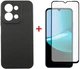 Комплект чехол для смартфона + стекло Xiaomi Redmi 15C DENGOS Carbon Black (DG-KM-165) - изображение 1