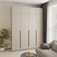 Шафа 4-дверна з антресоллю MebelStar Оскар ДСП BL-B, комплект полиць 200x52x260 см Кашемір (MBS-5075) - зображення 1