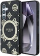 Панель Guess 4G Background Gold Electroplated Peony Pattern MagSafe для Samsung Galaxy S25 Black (3666339449698) - зображення 1