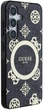 Панель Guess 4G Background Gold Electroplated Peony Pattern MagSafe для Samsung Galaxy S25 Black (3666339449698) - зображення 4