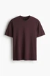 Футболка H&M Regular Fit темно-бордовий 0685816275 XL - зображення 3