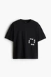 Футболка H&M Loose Fit чорний 1227157024 L - зображення 6