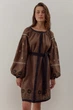 Жіноча лляна сукня-вишиванка Орія Folk Moda S Коричневий (orq-korichneva-309511137) - зображення 3