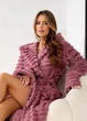 Женский махровый халат миди с капюшоном SM183146 2XL-3XL (56-60) Темно-розовый - изображение 5