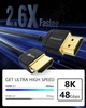 Кабель Stouchi HDMI 2.1 [Certified Ultra High Speed HDMI] 48Gbps, Thin, slim, 8K@60Hz, 4K@120Hz, 1м, black (HDM1) - изображение 3