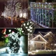 Светодиодная гирлянда 100 LED, 9 м, IP44, холодный белый свет, зеленый провод, 8 режимов, питание от сети 220В, 4009040 - изображение 8