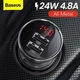Автомобильное зарядное устройство Baseus Digital Display 24W 2USB порта 4.8A Зарядка в авто Car Charger CCBX-0G Grey - изображение 9