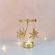 Декоративный подсвечник-карусель с фигурками снежинки ElegantAtix, золотистый - изображение 5
