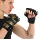 Перчатки для смешанных единоборств MMA на липучке размер XL Кожа FISTRAGE черный-золотой VL-4159 - изображение 5