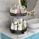 Обертовий багатошаровий металевий стелаж Двоярусний білий - зображення 2