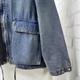 Джинсовая куртка с утепленной подкладкой Zara голубой вареный XL арт.1538\373\400 - изображение 4