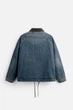 Джинсовая куртка с утепленной подкладкой Zara голубой вареный XL арт.1538\373\400 - изображение 5