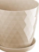 Doniczka na kwiaty z podstawką Kadax Amily 25 cm + 30 cm 2 szt. Kremowa (K8173) - obraz 2