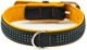 Кожаный ошейник со стразами для собак Pacific Deluxe Collar Nobby M-L: 25-28 мм, Д 52 см, ОШ 41-49 см Оранжевый - изображение 1