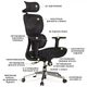 Крісло Mealux D1 Air Fabric Black (арт. HF-D1 F/B) - изображение 3