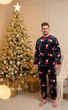 Пижама мужская XL теплая Синяя-Красная (кофта + штаны) Santa Велсофт COSY - изображение 1