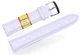 Кожаный ремешок для часов MODENO Spaine 22 мм (mod22w3-82) белый с тиснением, ремешок из натуральной кожи со стальной застежкой, классический ремень для наручных часов - изображение 1