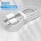 Кабель для швидкого заряджання PD 60W USB Type-C 1 м — потужний USB-C шнур для смартфонів і пристроїв GBG-50 - зображення 1