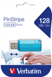 Pendrive Verbatim PinStripe 128 GB USB 2.0 Cyan (23942494614) - obraz 3