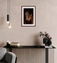 Фоторамка пластиковая 25х38 под фото 20х30 багет: AM1515-054-2 Темное дерево с золотом (с антибликовым стеклом 2мм, паспарту белое, двп) EmojiFrame - изображение 5