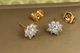 Серьги гвоздики Xuping Jewelry цветочная легкость с родием 9 мм золотистые - изображение 2