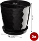 Doniczka na kwiaty z podstawką Kadax Amily K8148 18 cm 3 szt. Czarna - obraz 5