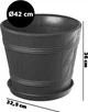 Doniczka drewnopodobna z podstawką Kadax Pula 42 cm Grafitowa (K3053) - obraz 6