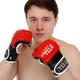 Перчатки для смешанных единоборств MMA на липучке размер L кожа VELO красный ULI-4033 - изображение 4