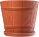 Doniczka drewnopodobna z podstawką Kadax Pula 42 cm Terakota (K1093) - obraz 2
