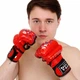 Перчатки для смешанных единоборств MMA на липучке размер XL Кожа VELO красный ULI-4032 - изображение 4