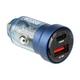 Зарядний пристрій для авто Brevia ePower DualCharge 30 W USB-C USB-A прозорий синій (46530CABL) - зображення 1