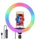 Набор для блогера 4 в 1 Кольцевая RGB лампа цветная 38 см MJ-38 с пультом Штатив 2м Петличный микрофон Селфи палка - изображение 5
