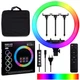 Набор для блогера 5 в 1 с камерой RGB Кольцевая лампа 45 см MJ-18 с пультом Штатив 2 м Микрофон Селфи палка монопод - изображение 6