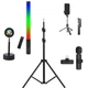 Набор блогера 5 в 1 лампа жезл RGB палка Light Stick Штатив 2м Селфи трипод Петличный микрофон Проекционный светильник - изображение 2