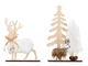 Набір декоративних оленів Livarno Home Christmas Decoration з дерева 34/25,3 см Бежевий - зображення 1
