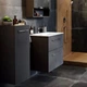 Тумба с умывальником GEBERIT Selnova Square 80x65.2x50.2см подвесная серая 501.241.00.1 - изображение 2