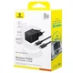 Мережевий зарядний пристрій Baseus P10111605113-01 Fast Charger 30W з підтримкою PD 3.0, QC 3.0 та кабелем USB Type-C (60W) Black - зображення 5