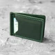 Затискач для грошей Simple Green, натуральна шкіра Crazy Horse, зелений, для купюр та карток - зображення 1