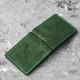 Затискач для грошей Simple Green, натуральна шкіра Crazy Horse, зелений, для купюр та карток - зображення 3
