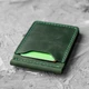 Затискач для грошей Simple Green, натуральна шкіра Crazy Horse, зелений, для купюр та карток - зображення 8