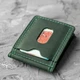 Мужской кожаный зажим для денег и карточек Grand Green, натуральная кожа Crazy Horse, зеленый - изображение 10