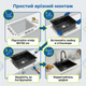 Мойка кухонная Insana врезная для столешницы раковина квадратная для посуды 60x50x22см нержавейка черная - изображение 8