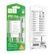 Зарядний пристрій Hoco C143A 1USB-C PD/QC 20W + Type-C to Lightning Cable White - зображення 3