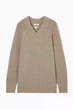Джемпер COS chunky pure cashmere v-neck jumper 1177637002 М Бежевий - зображення 5