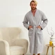 Халат мужской теплый вафельный M серый Cosy 821 - изображение 4