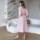 Халат женский теплый велюровый 2XL-3XL персиковый In Love Peach Fuzz Cosy V011 - изображение 3