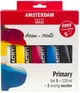 Zestaw farb akrylowych Amsterdam Standard Primary z dozownikami 5 kolorów x 120 ml (8712079468347) - obraz 1