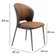 Стул для кухни RIAS DSF-136 с широкой спинкой и металлическим каркасом Brown (3_07708) - изображение 2