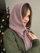 Капор на кнопках з додаванням вовни та ангори Zefur One size мокачино - зображення 5